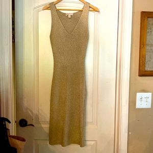 Michael Kohrs gold sheath sweater dress like new sz M